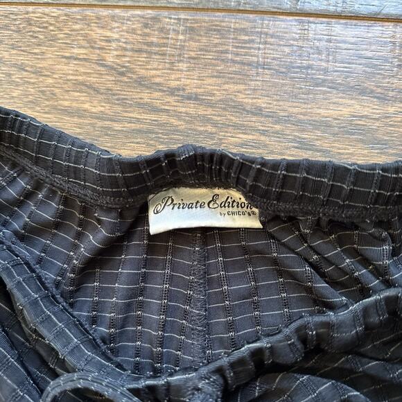 Vintage Chico’s Private Edition Black Textured Lounge Set Size 1 USA Button Top - Picture 6 of 10